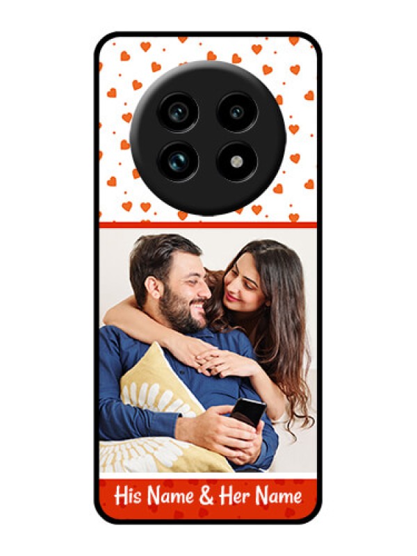 Custom Realme 13 Pro 5G Custom Glass Phone Case - Orange Love Symbol Design