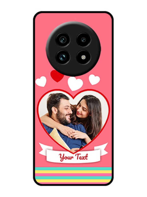 Custom Realme 13 Pro Plus 5G Custom Glass Phone Case - Love Shapes Doodle Design