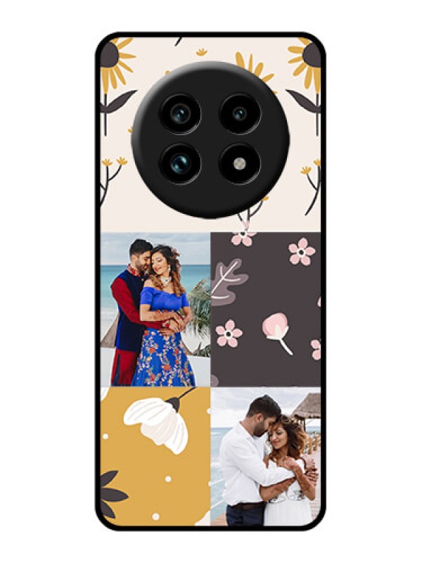 Custom Realme 13 Pro Plus 5G Custom Glass Phone Case - 3 Images With Floral Design