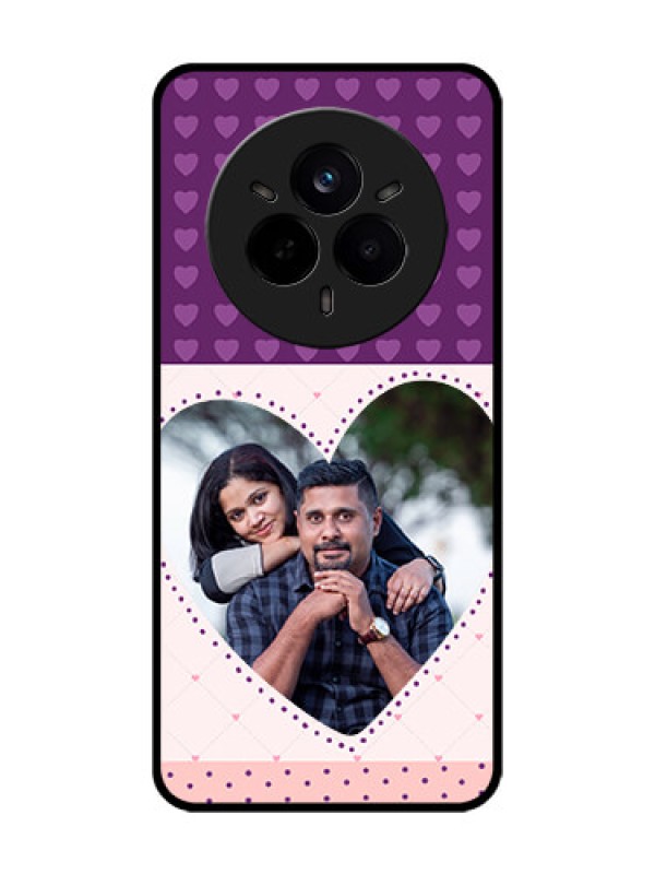 Custom Realme 14 Pro 5G Custom Glass Phone CaseViolet Love Dots Design