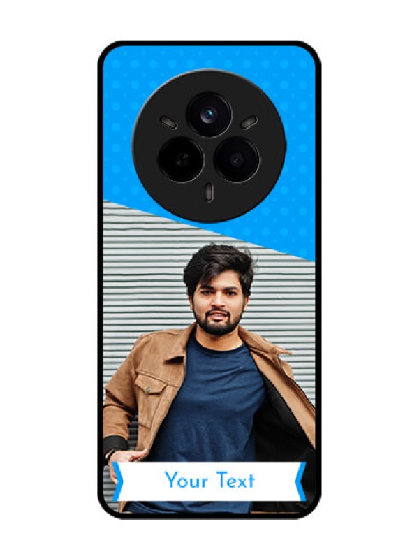 Custom Realme 14 Pro 5G Custom Glass Phone CaseSimple Blue Color Design