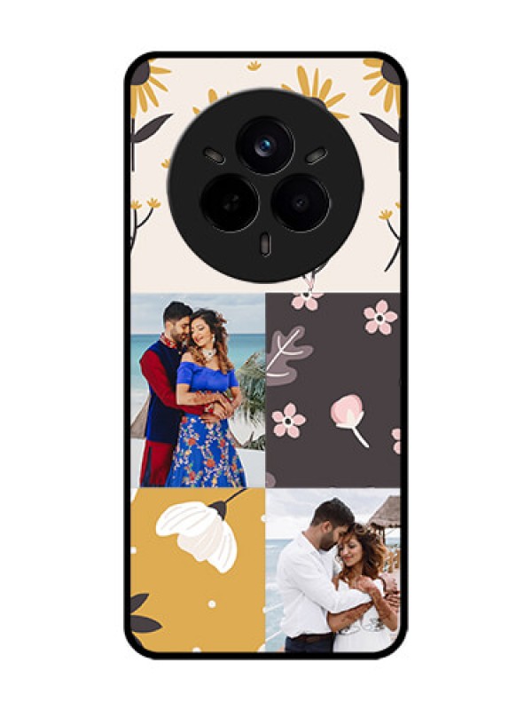 Custom Realme 14 Pro 5G Custom Glass Phone Case3 Images With Floral Design