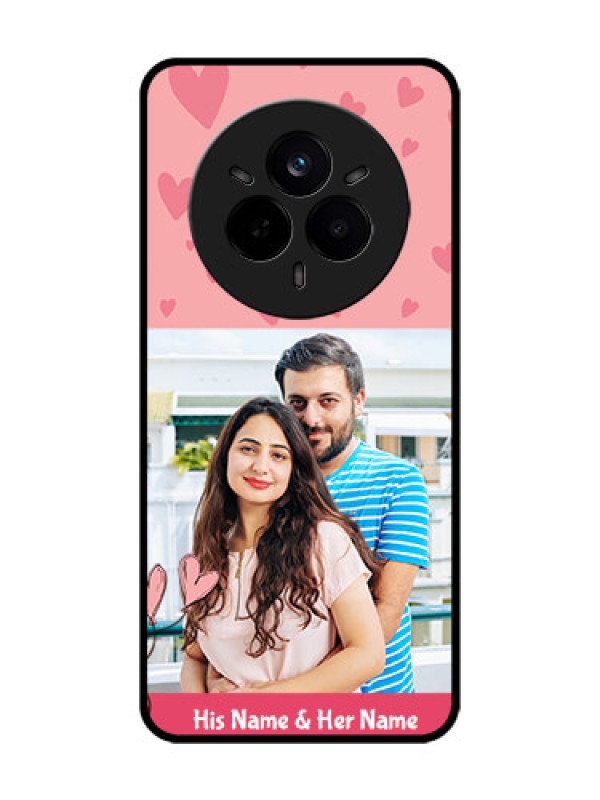 Custom Realme 14 Pro 5G Custom Glass Phone CaseLove Design Peach Color