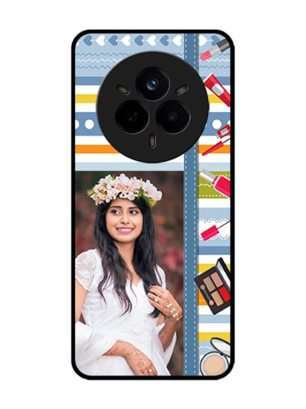 Custom Realme 14 Pro 5G Custom Glass Phone CaseMakeup Icons Design