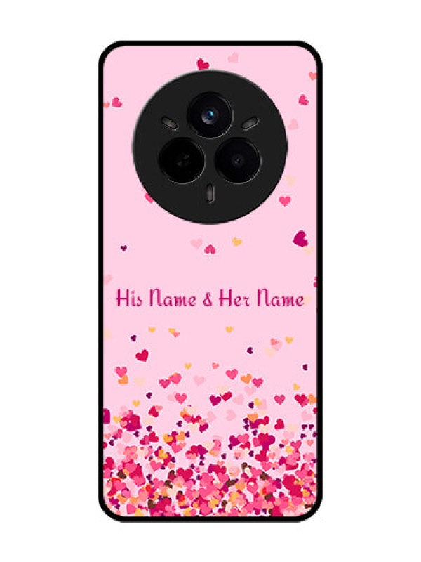 Custom Realme 14 Pro 5G Custom Glass Phone CaseFloating Hearts Design