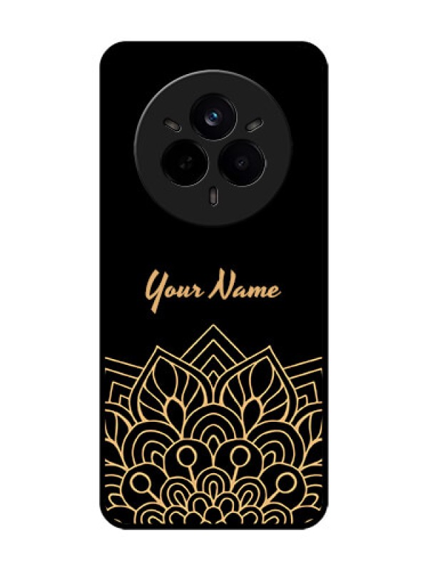 Custom Realme 14 Pro 5G Custom Glass Phone CaseGolden Mandala Design