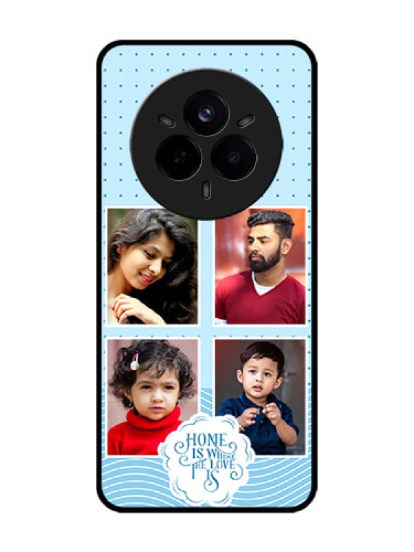 Custom Realme 14 Pro 5G Custom Glass Phone CaseCute Love Quote With 4 Pic Upload Design