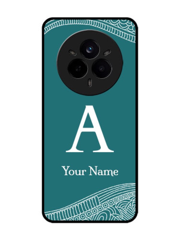 Custom Realme 14 Pro 5G Custom Glass Phone CaseLine Art Pattern With Custom Name Design