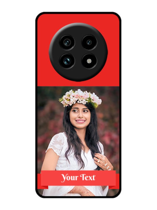 Custom Realme 14 Pro Lite 5G Custom Glass Phone Case - Simple Red Color Design