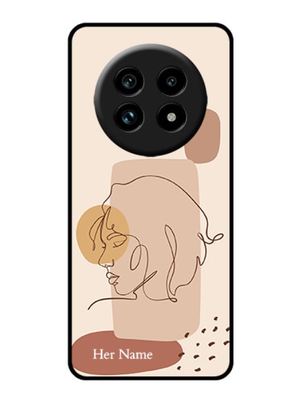 Custom Realme 14 Pro Lite 5G Custom Glass Phone Case - Calm Woman Line Art Design