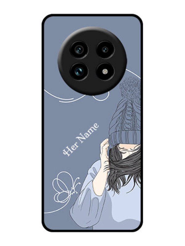 Custom Realme 14 Pro Lite 5G Custom Glass Phone Case - Girl In Winter Outfit Design