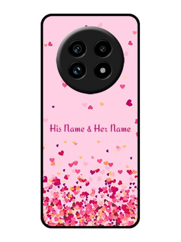 Custom Realme 14 Pro Lite 5G Custom Glass Phone Case - Floating Hearts Design
