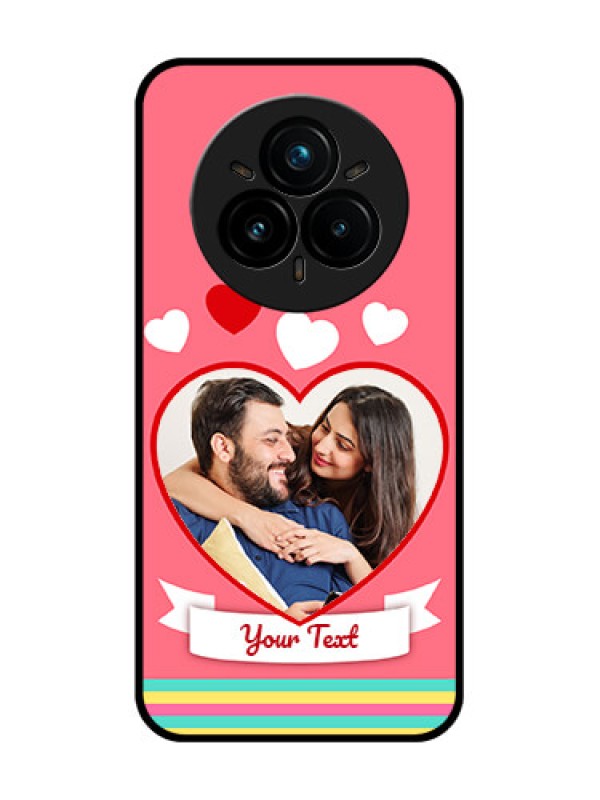 Custom Realme 14 Pro Plus 5G Custom Glass Phone CaseLove Shapes Doodle Design