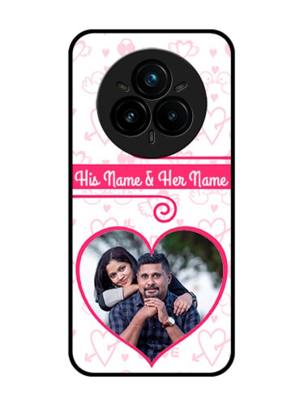 Custom Realme 14 Pro Plus 5G Custom Glass Phone CaseHeart Shape Love Design