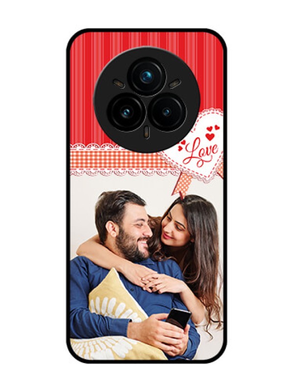 Custom Realme 14 Pro Plus 5G Custom Glass Phone CaseRed Love Pattern Design
