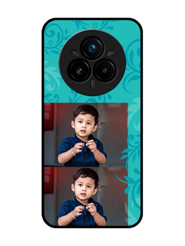 Custom Realme 14 Pro Plus 5G Custom Glass Phone CaseWith Photo And Green Floral Design