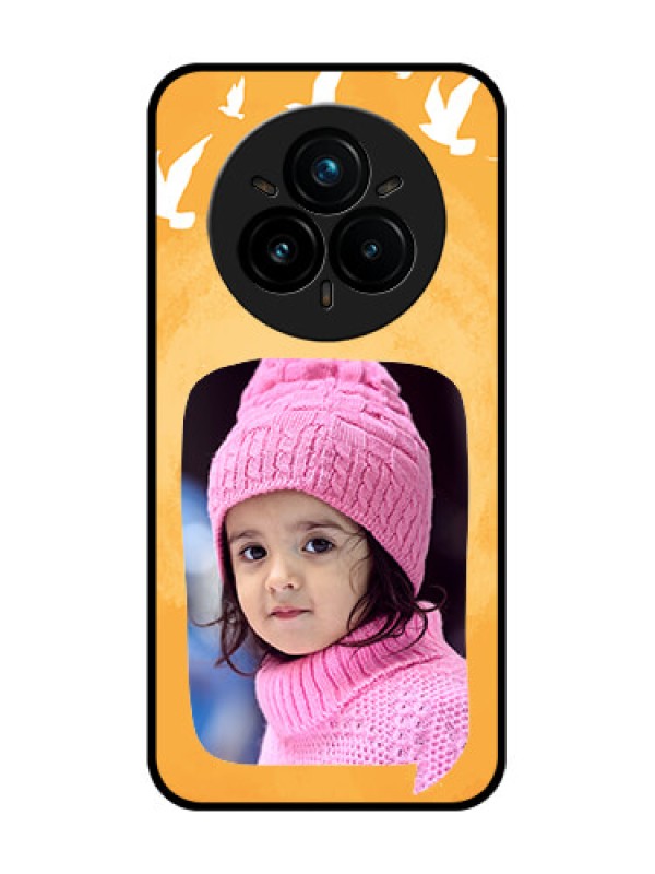 Custom Realme 14 Pro Plus 5G Custom Glass Phone CaseWater Color Design With Bird Icons