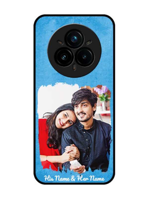 Custom Realme 14 Pro Plus 5G Custom Glass Phone Case - Blue Color Vintage Design