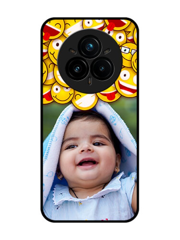 Custom Realme 14 Pro Plus 5G Custom Glass Phone CaseWith Smiley Emoji Design