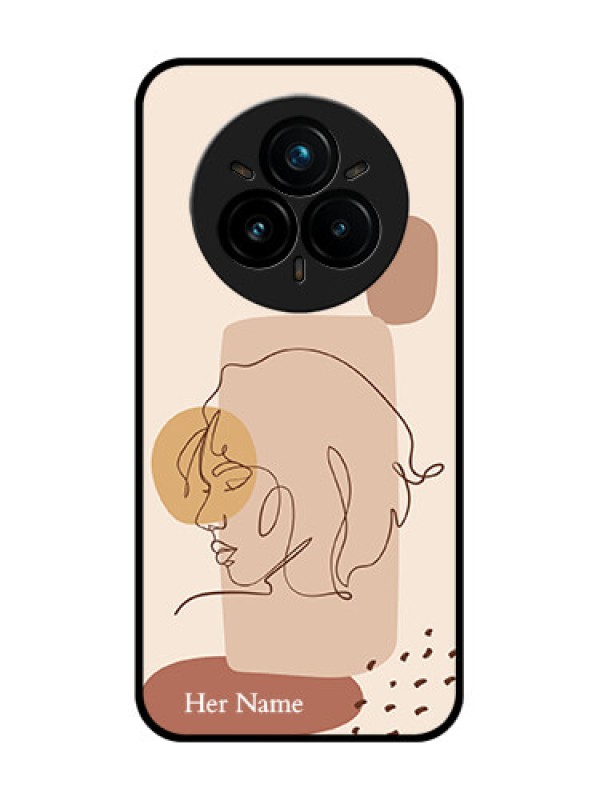 Custom Realme 14 Pro Plus 5G Custom Glass Phone CaseCalm Woman Line Art Design