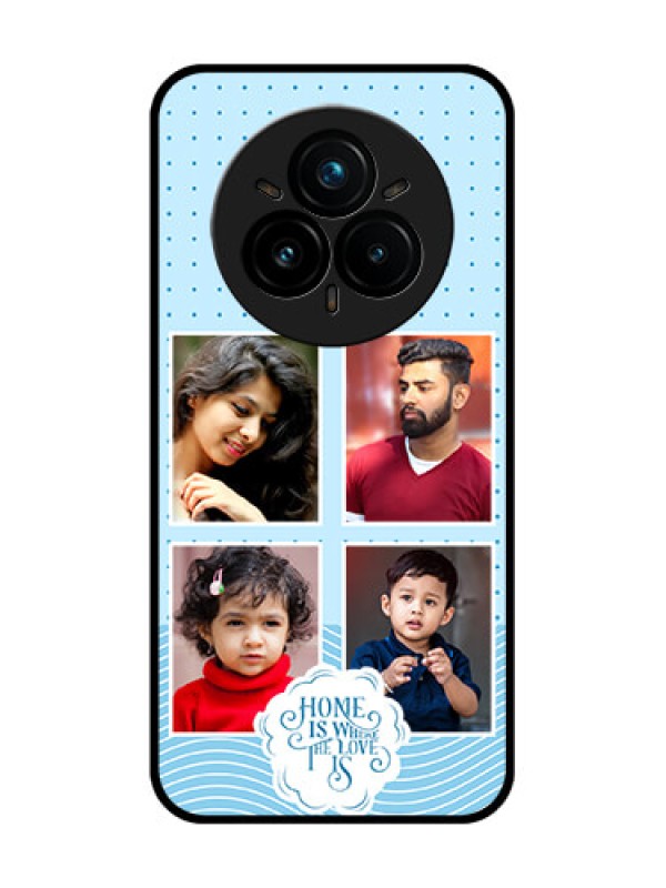 Custom Realme 14 Pro Plus 5G Custom Glass Phone CaseCute Love Quote With 4 Pic Upload Design