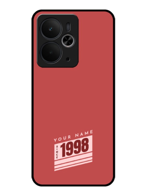Custom Realme 14T 5G Custom Glass Phone Case - Red Custom Year Of Birth Design
