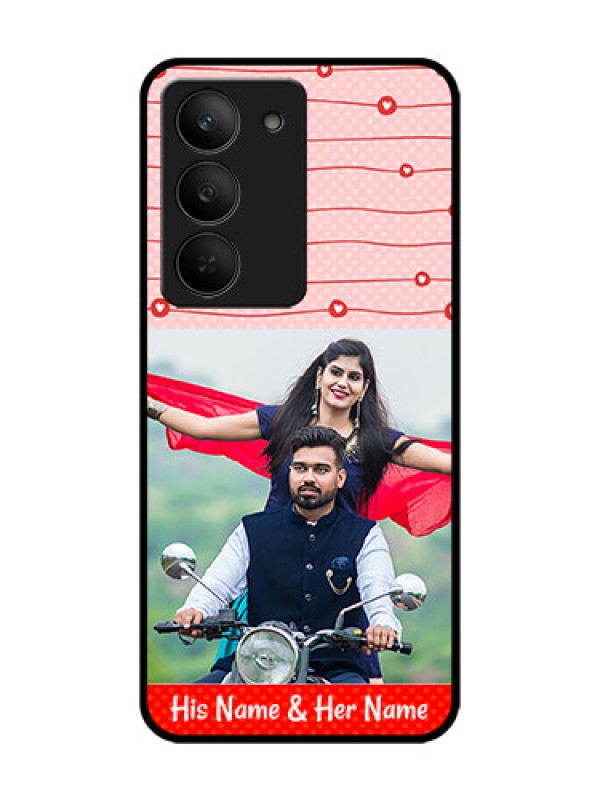 Custom Realme 14x 5G Custom Glass Phone CaseRed Pattern Case Design