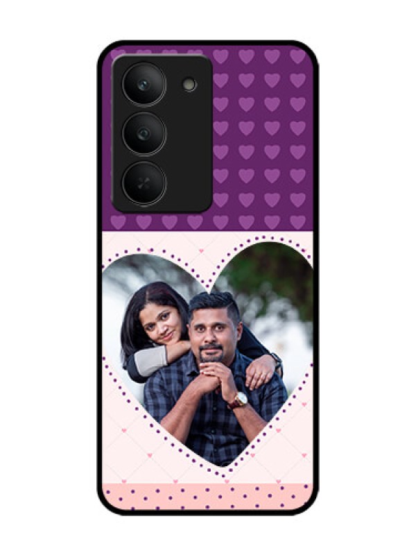Custom Realme 14x 5G Custom Glass Phone CaseViolet Love Dots Design