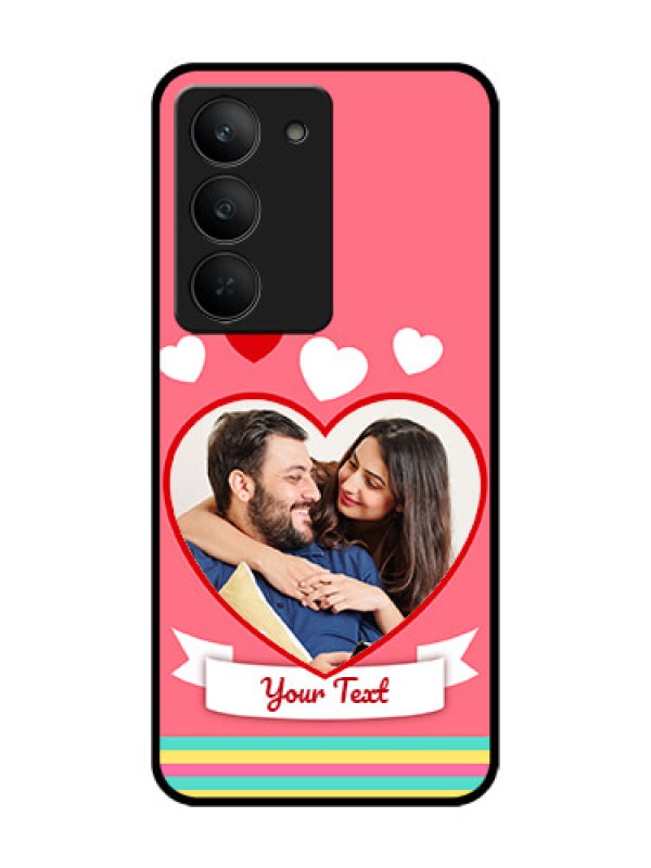 Custom Realme 14x 5G Custom Glass Phone CaseLove Shapes Doodle Design