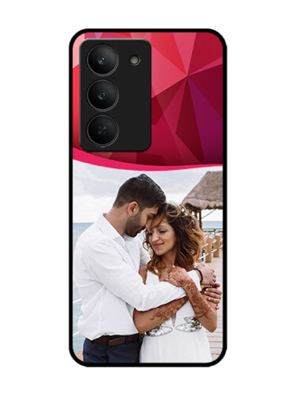 Custom Realme 14x 5G Custom Glass Phone CaseRed Abstract Design