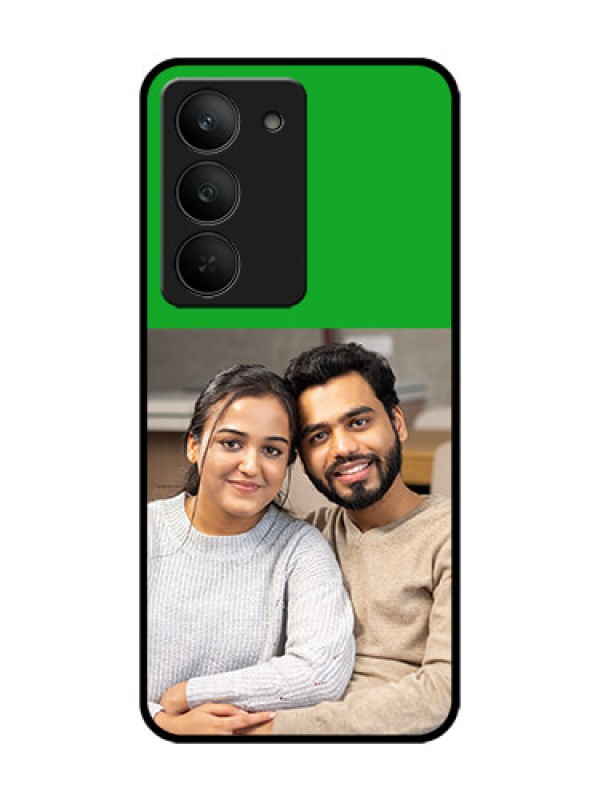 Custom Realme 14x 5G Custom Glass Phone CaseGreen Pattern Design