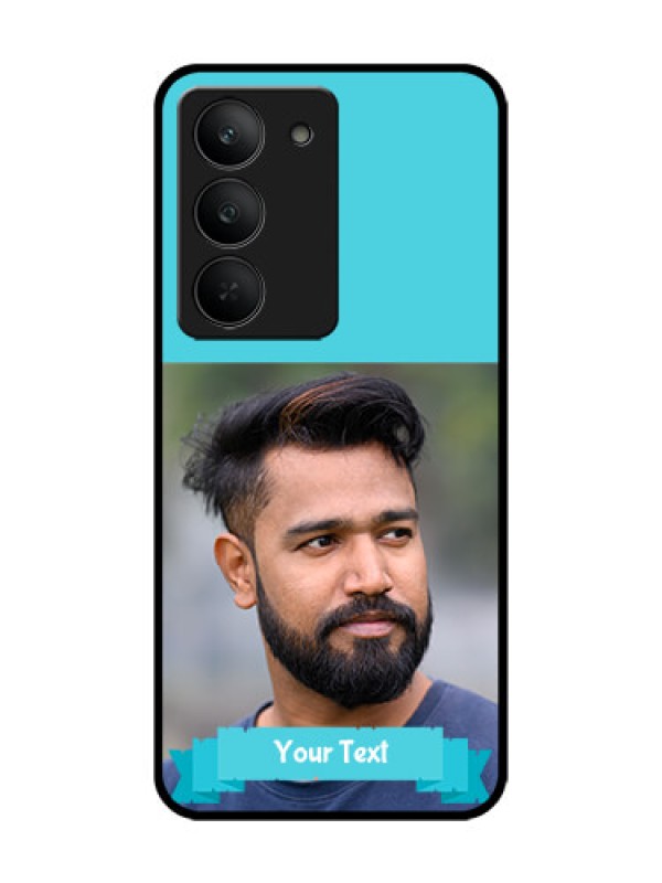 Custom Realme 14x 5G Custom Glass Phone CaseBlue Color Design