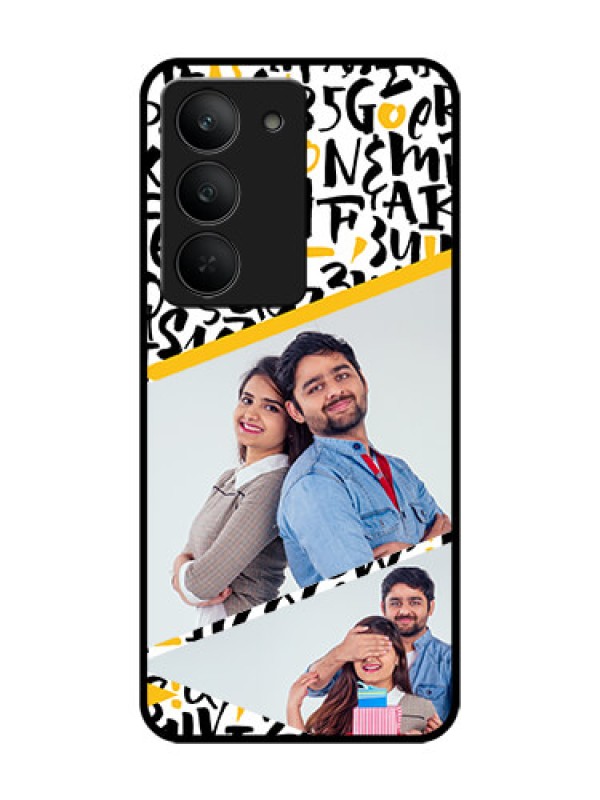 Custom Realme 14x 5G Custom Glass Phone CaseLetters Pattern Design