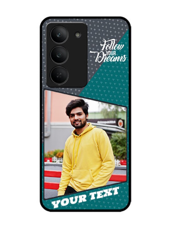 Custom Realme 14x 5G Custom Glass Phone CaseBackground Pattern Design With Quote