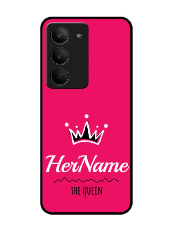 Custom Realme 14x 5G Custom Glass Phone CaseQueen With Name Design