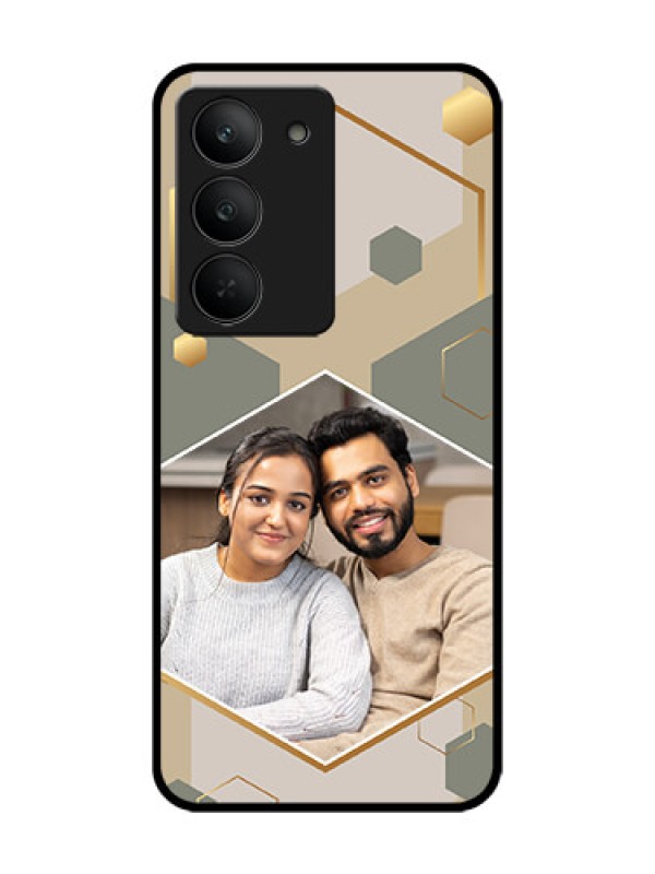 Custom Realme 14x 5G Custom Glass Phone CaseStylish Hexagon Pattern Design