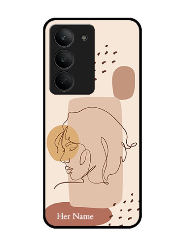 Custom Realme 14x 5G Custom Glass Phone CaseCalm Woman Line Art Design