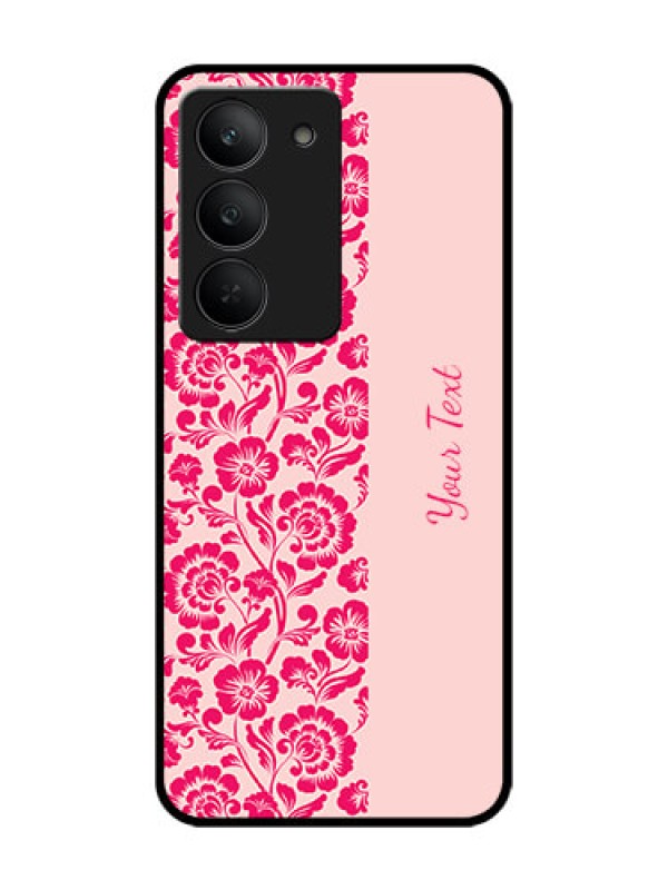 Custom Realme 14x 5G Custom Glass Phone CaseAttractive Floral Pattern Design