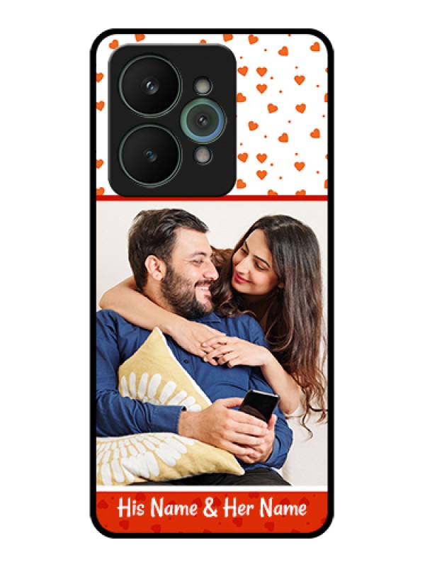Custom Realme 15 5G Custom Glass Phone Case - Orange Love Symbol Design