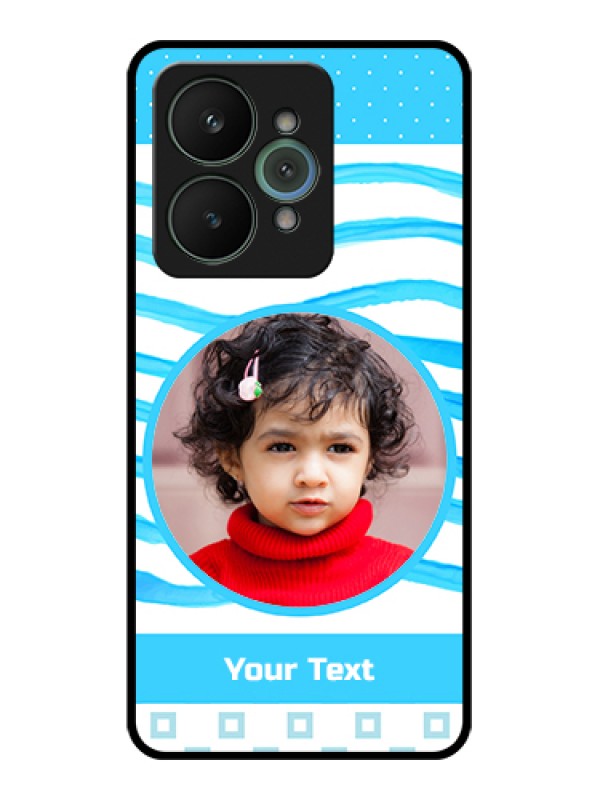 Custom Realme 15 5G Custom Glass Phone Case - Simple Blue Case Design
