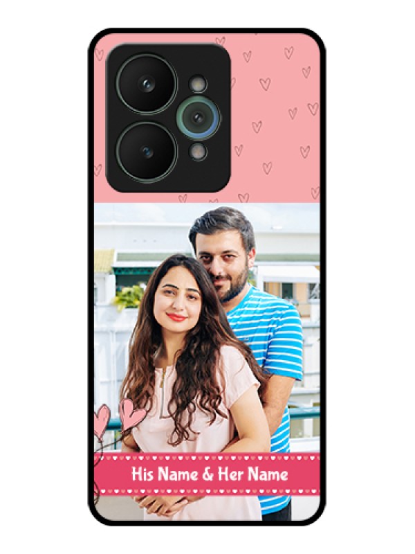 Custom Realme 15 5G Custom Glass Phone Case - Love Design Peach Color