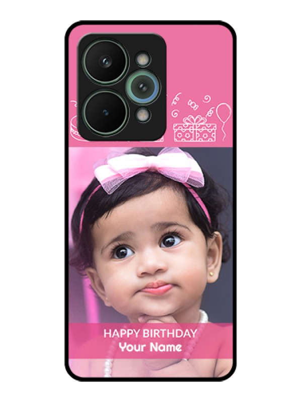 Custom Realme 15 Pro 5G Custom Glass Phone Case - With Birthday Line Art Design
