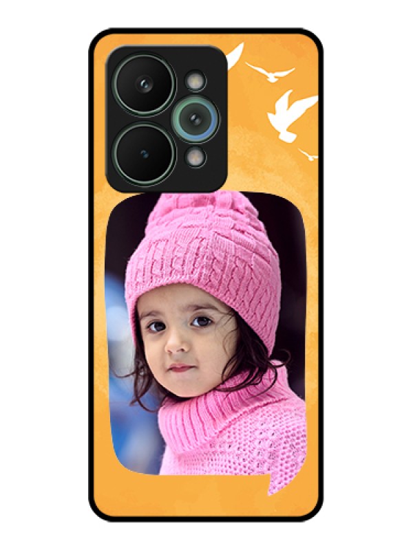 Custom Realme 15 Pro 5G Custom Glass Phone Case - Water Color Design With Bird Icons