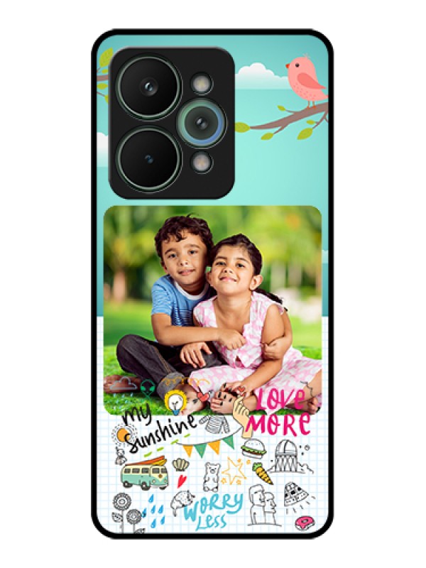 Custom Realme 15 Pro 5G Custom Glass Phone Case - Doodle Love Design
