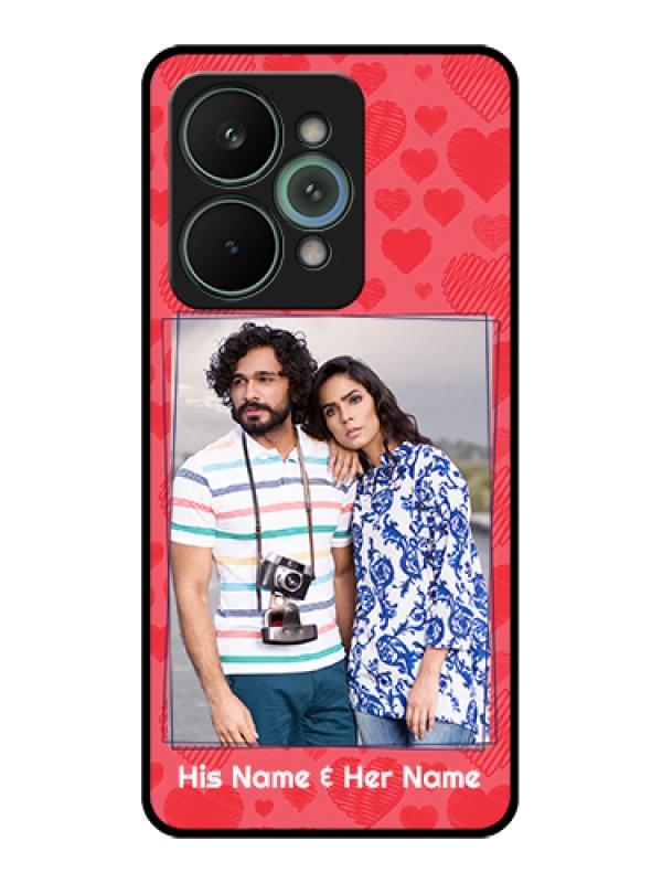 Custom Realme 15 Pro 5G Custom Glass Phone Case - With Red Heart Symbols Design