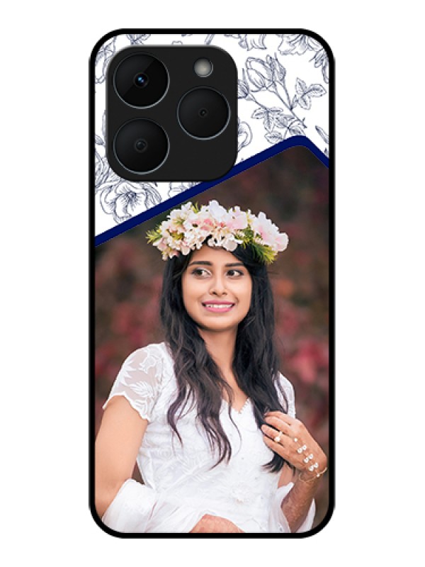 Custom Realme 15T 5G Custom Glass Phone Case - Classy Floral Design