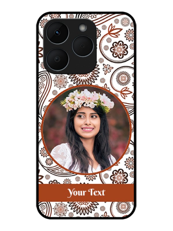 Custom Realme 15T 5G Custom Glass Phone Case - Abstract Flower Design