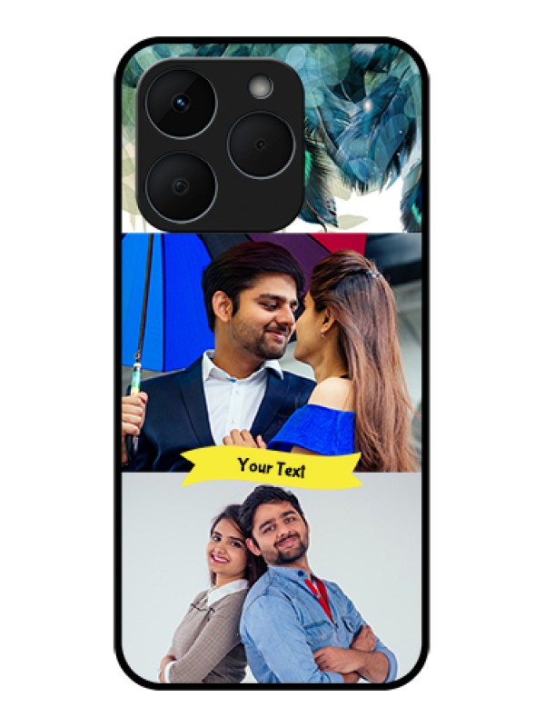 Custom Realme 15T 5G Custom Glass Phone Case - Image With Boho Peacock Feather Design