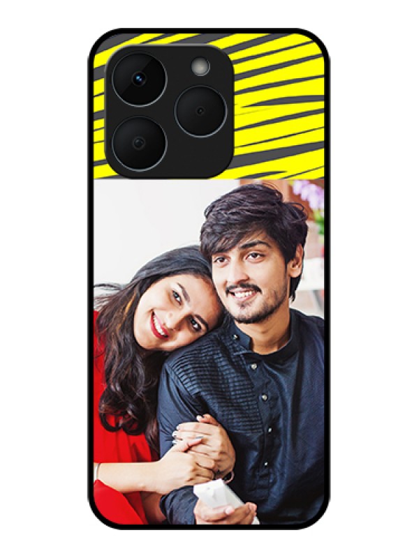 Custom Realme 15T 5G Custom Glass Phone Case - Yellow Abstract Design