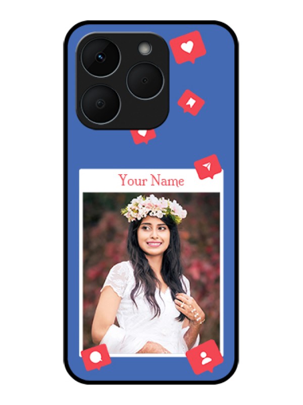 Custom Realme 15T 5G Custom Glass Phone Case - Like Share And Comment Design